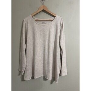 J. Jill Pima Cotton Top light beige/oatmeal Long Sleeve  Size 3x